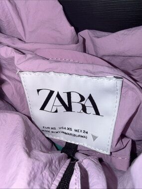Light Lavender Cropped Hooded Windbreaker Jacket